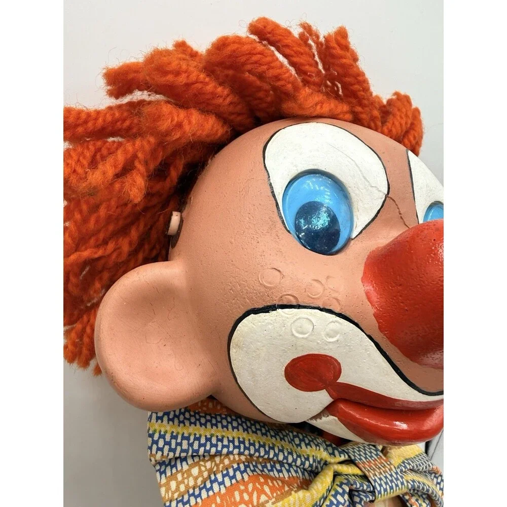 Vintage 70s Early Pelham Clown Ventriloquist Doll Puppet 26” Harrods London